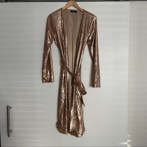 Sequin duster rose gold size small